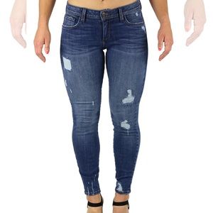 Like New Fran Denim Eva Crop Dark Destruction Wash Skinny Jeans